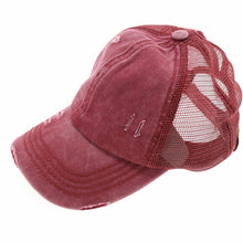 Load image into Gallery viewer, Distressed Mesh Back High Pony CC Ball Cap BT13