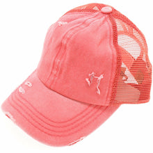 Load image into Gallery viewer, Distressed Mesh Back High Pony CC Ball Cap BT13