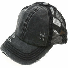 Load image into Gallery viewer, Distressed Mesh Back High Pony CC Ball Cap BT13