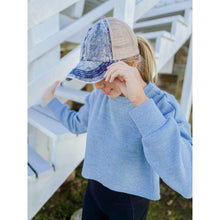 Load image into Gallery viewer, Stonewashed Denim Mesh Criss Cross High Pony C.C Ball Cap BT